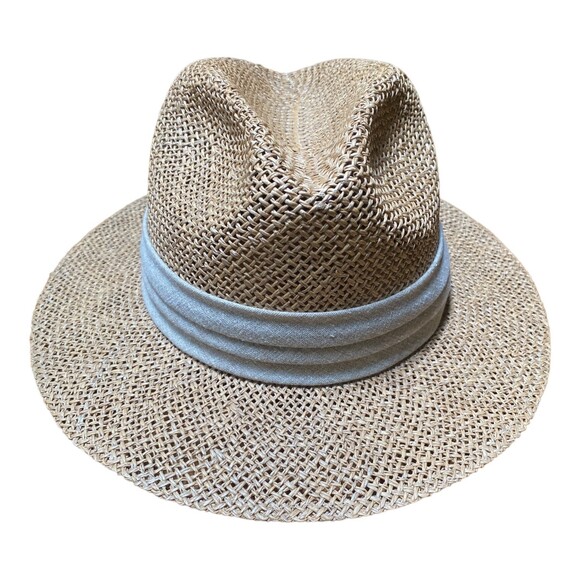 Vtg Chi chi Collection Panama Straw hat Linen band Made in U.S.A. Size Small S - Picture 6 of 12